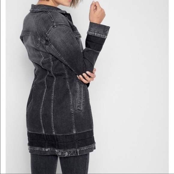7 For All Mankind Long Trucker Denim Jacket - Picture 3 of 10